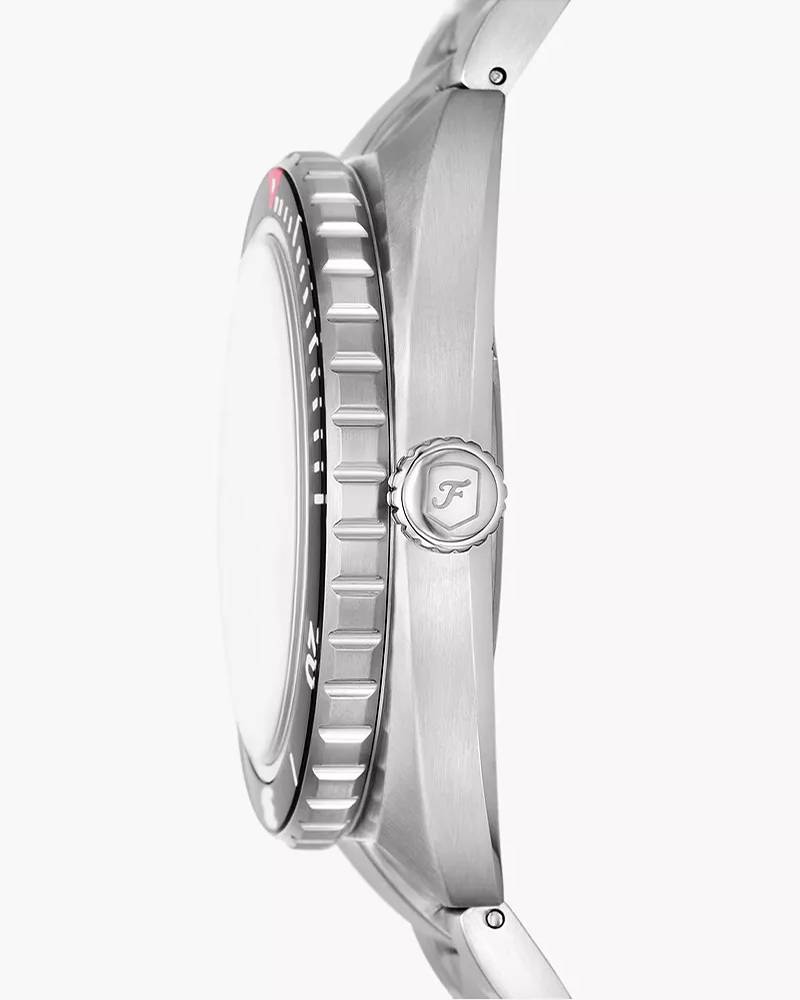 Fossil Breaker Silver Stainless steel Mens Watch-FS6064