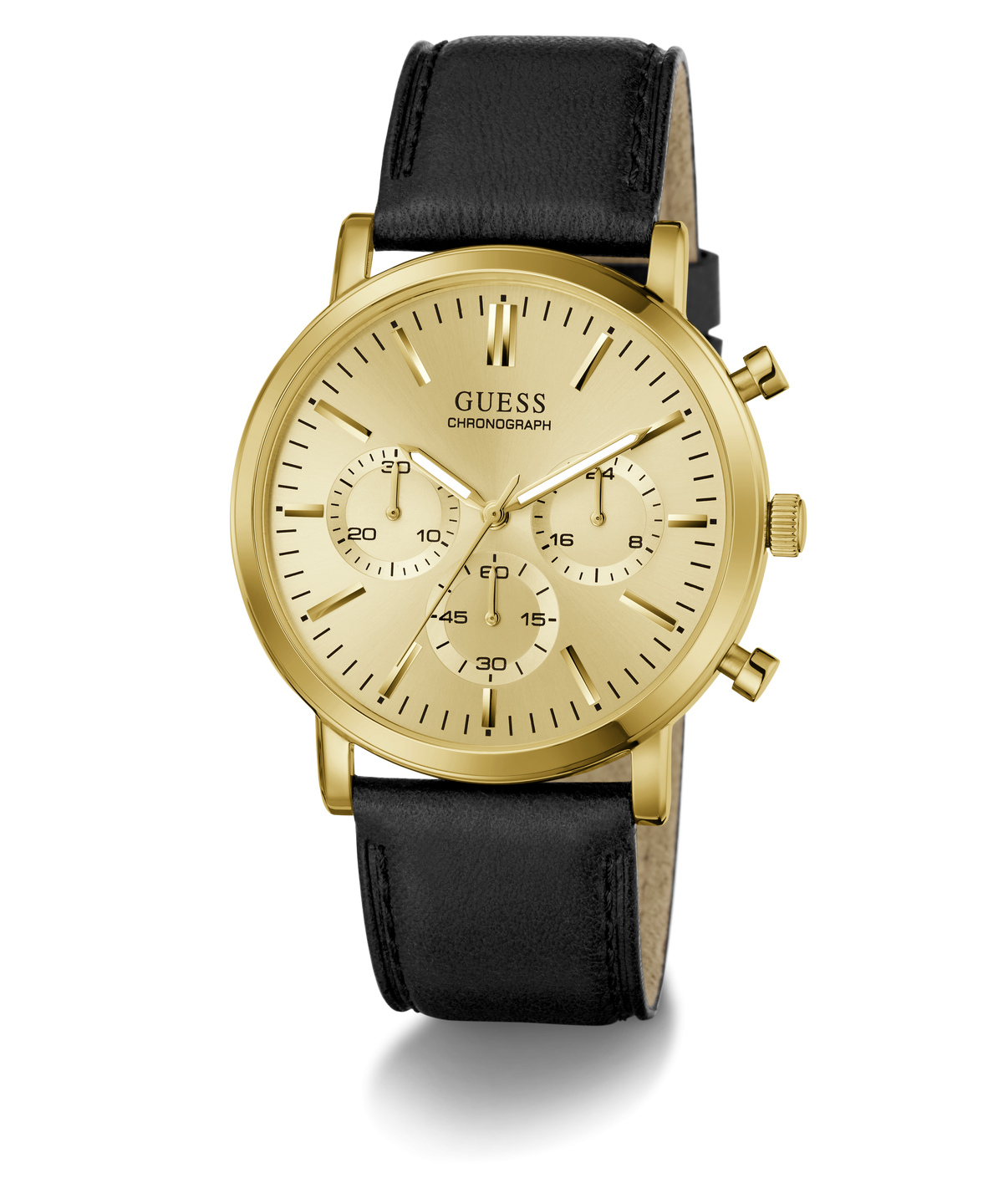 Guess Cassian Mens Black Leather Watch-GW1154G2