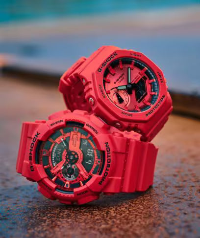 Casio G-Shock - Mens Rubber Strap Red Analogue & Digital Watch - GA-2100RRB-4ADR