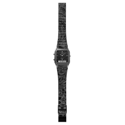 Casio Retro - Mens Metal Strap Black Digital Watch - AQ-230EBLT-1ADR