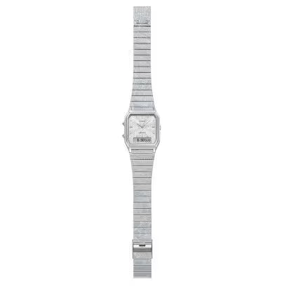 Casio Retro - Womens Metal Strap Silver Digital Watch - AQ-230ELT-7ADR