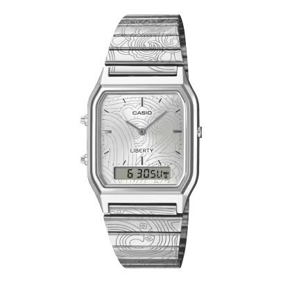 Casio Retro - Womens Metal Strap Silver Digital Watch - AQ-230ELT-7ADR