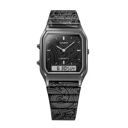 Casio Retro - Mens Metal Strap Black Digital Watch - AQ-230EBLT-1ADR