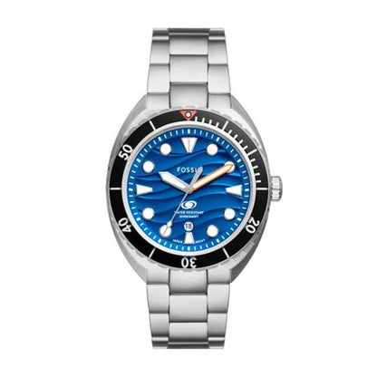 Fossil Breaker Silver Stainless steel Mens Watch-FS6064