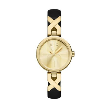 Armani Exchange Ava Black Leather Womens Watch-AX5833