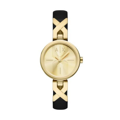 Armani Exchange Ava Black Leather Womens Watch-AX5833