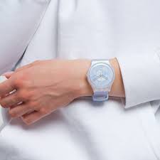 Swatch-Flowerscreen Blue Unisex Rubber Watch-SUOK154