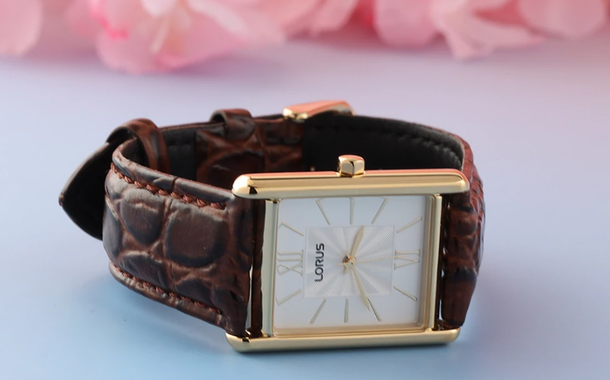 Lorus - Men Brown Leather Strap Watch - RH838CX9