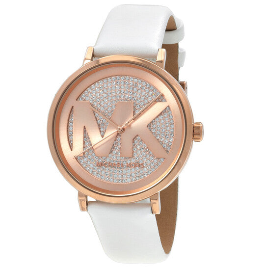 Michael Kors Addyson Womens White Leather Watch-MK2958