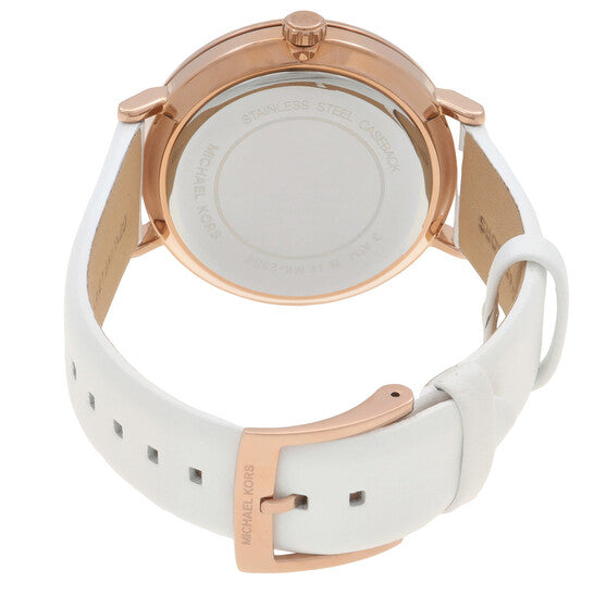 Michael Kors Addyson Womens White Leather Watch-MK2958