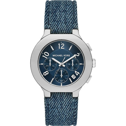 Michael Kors Gramercy Womens Blue Denim Strap Watch-MK7524