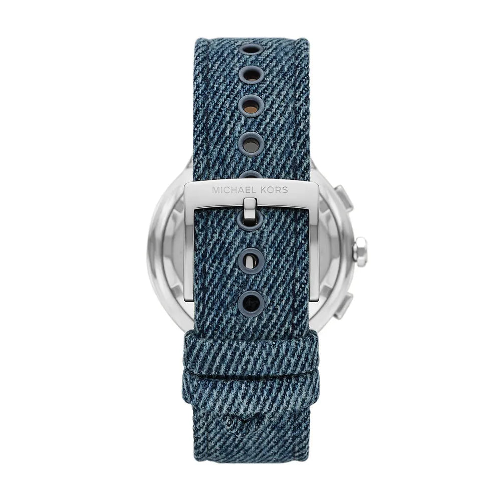 Michael Kors Gramercy Womens Blue Denim Strap Watch-MK7524