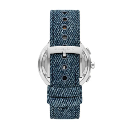 Michael Kors Gramercy Womens Blue Denim Strap Watch-MK7524
