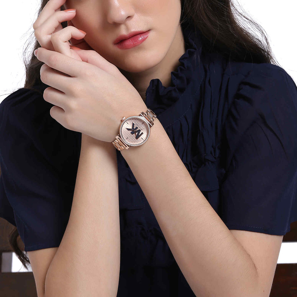 Michael Kors Sofie Womens Rose Gold Stainless Steel Watch - MK4335