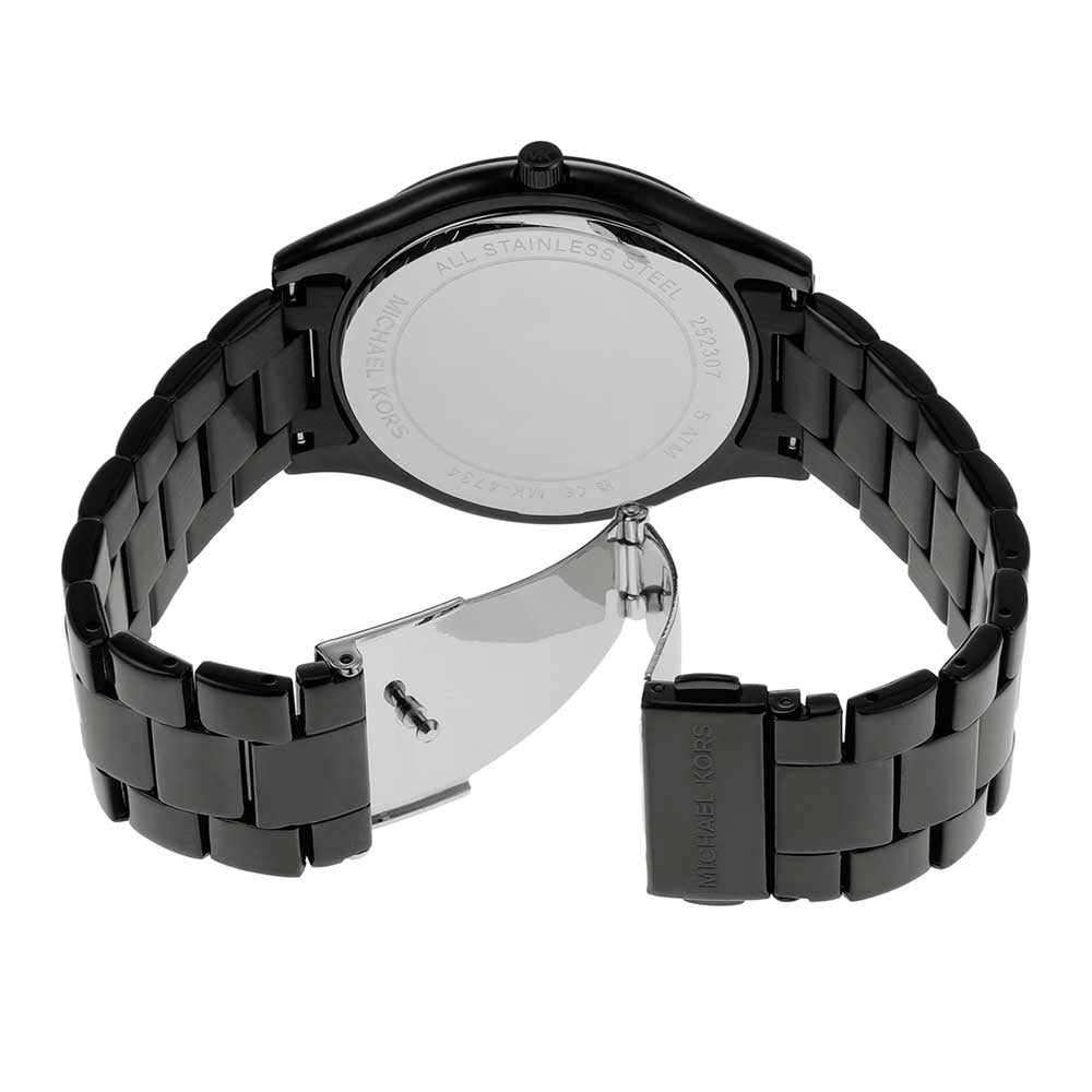 Michael Kors Slim Runway Black Stainless steel Womens Watch-MK4734