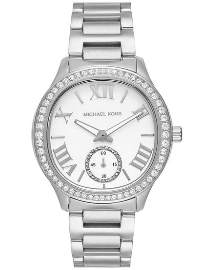 Michael Kors Sage Womens Silver Stainless Steel Watch-MK4807