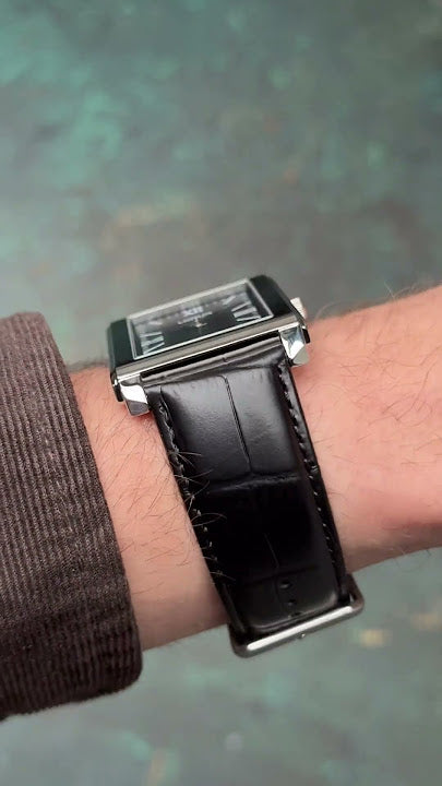 Lorus - Men Black Leather Strap Watch - RS989DX9