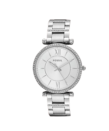 Fossil Carlie Silver Stainless Steel Women Watch-ES4341
