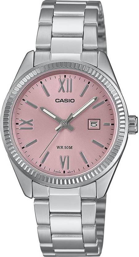 Casio Womens Silver Analogue Metal Strap Watch