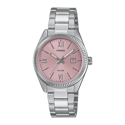 Casio Womens Silver Analogue Metal Strap Watch