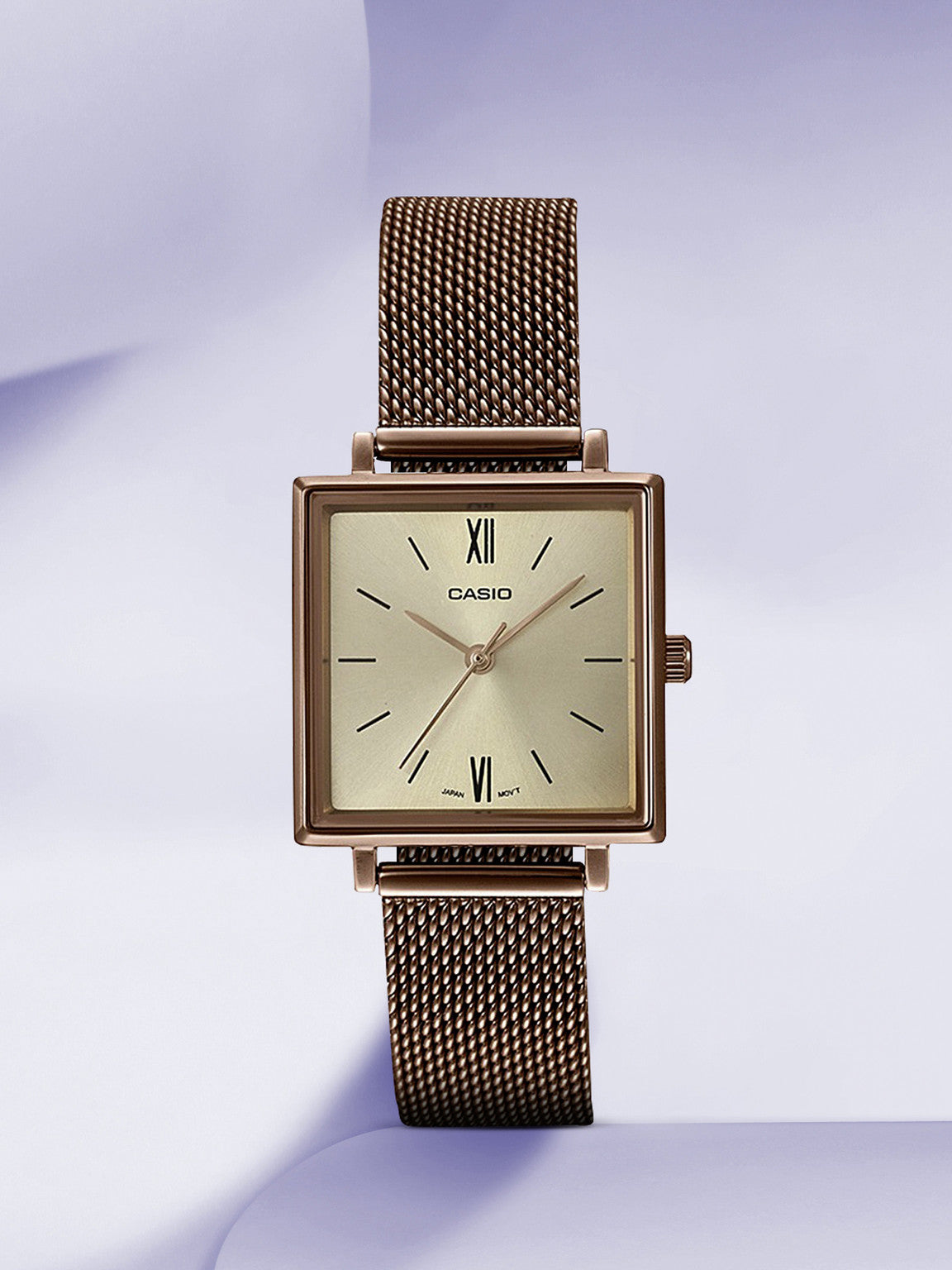 Casio Retro - Womens Metal Strap Silver Analogue Watch - LTP-E155MR-9BDF
