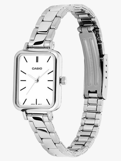 Casio Retro - Womens Metal Strap Silver Analogue Watch - LTP-V009D-7EUDF