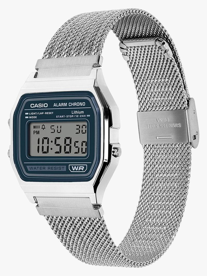 Casio Retro-Unisex-A158WEM-7DF-SIlver