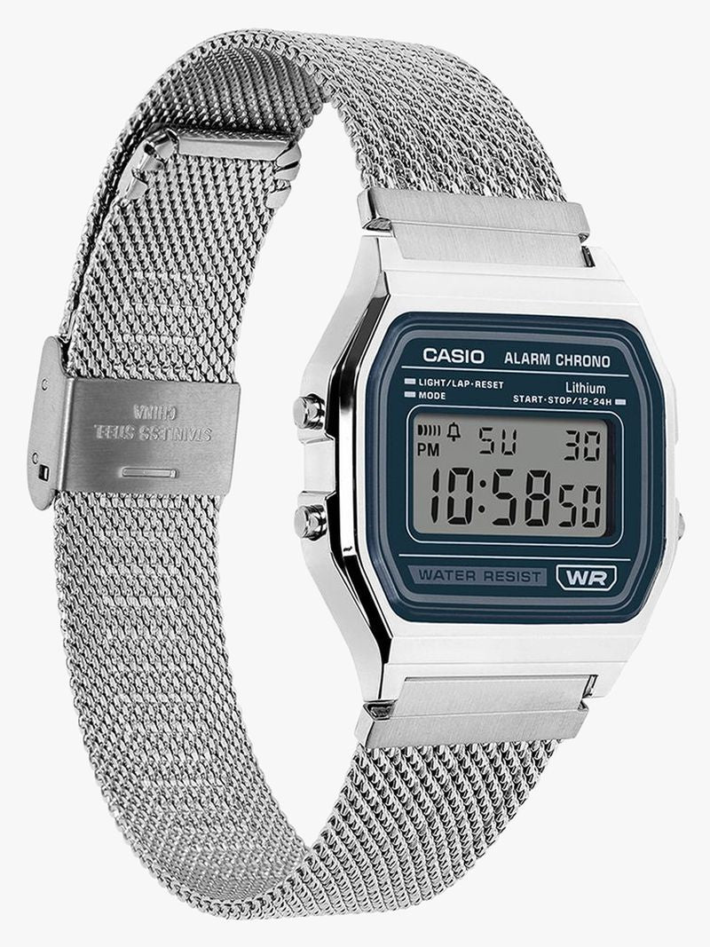 Casio Retro-Unisex-A158WEM-7DF-SIlver