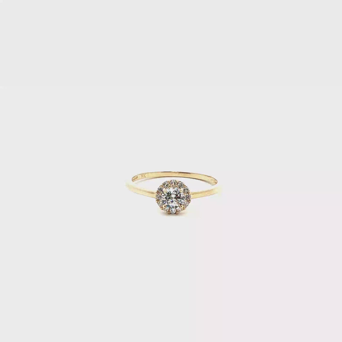 Load video: Broadway Jewellers - 9ct White Gold Cubic Zirconia  Halo Ring