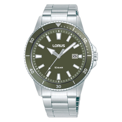 Lorus Mens Silver Stainless Steel Watch-RH903SX9