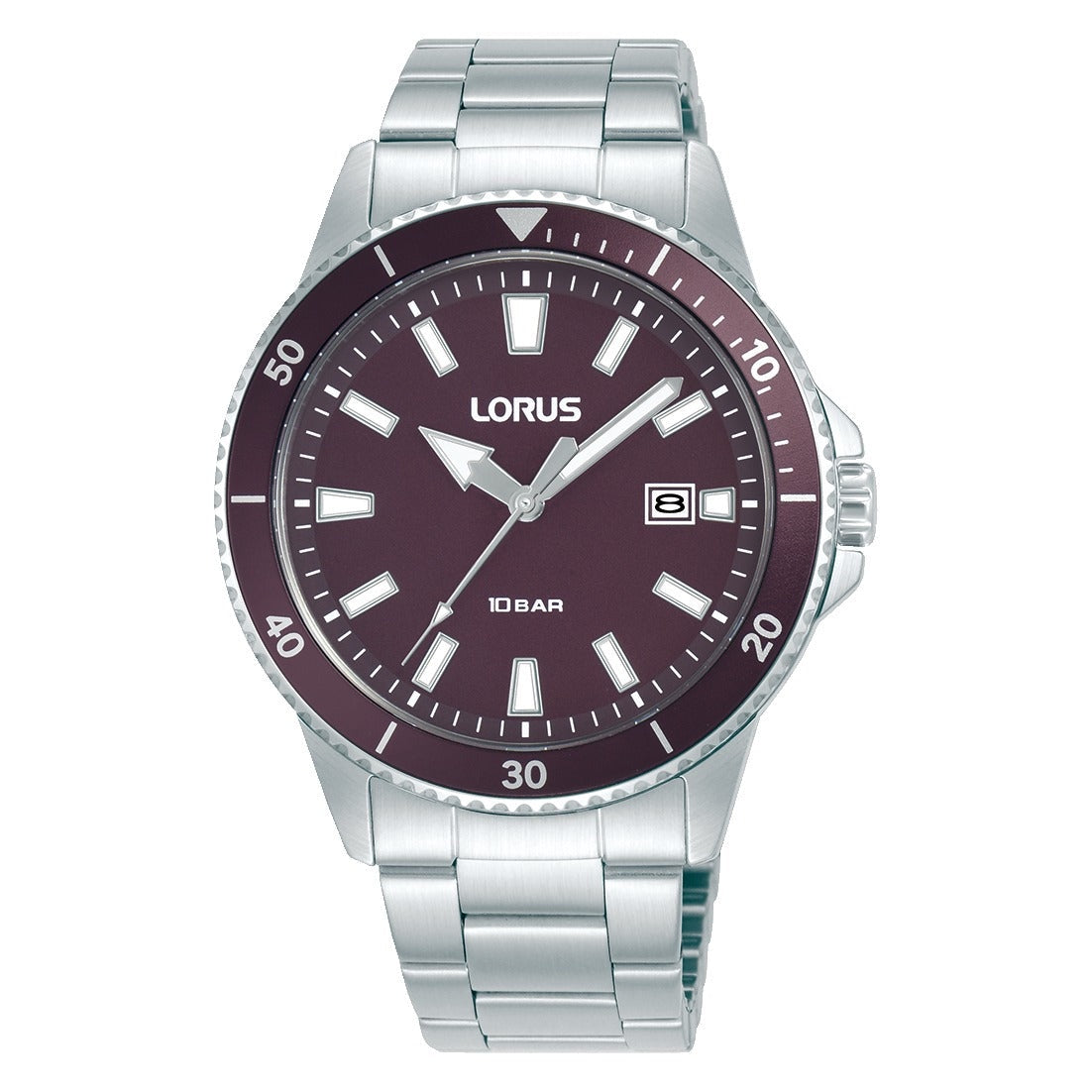 Lorus Mens Silver Stainless Steel Watch-RH905SX9