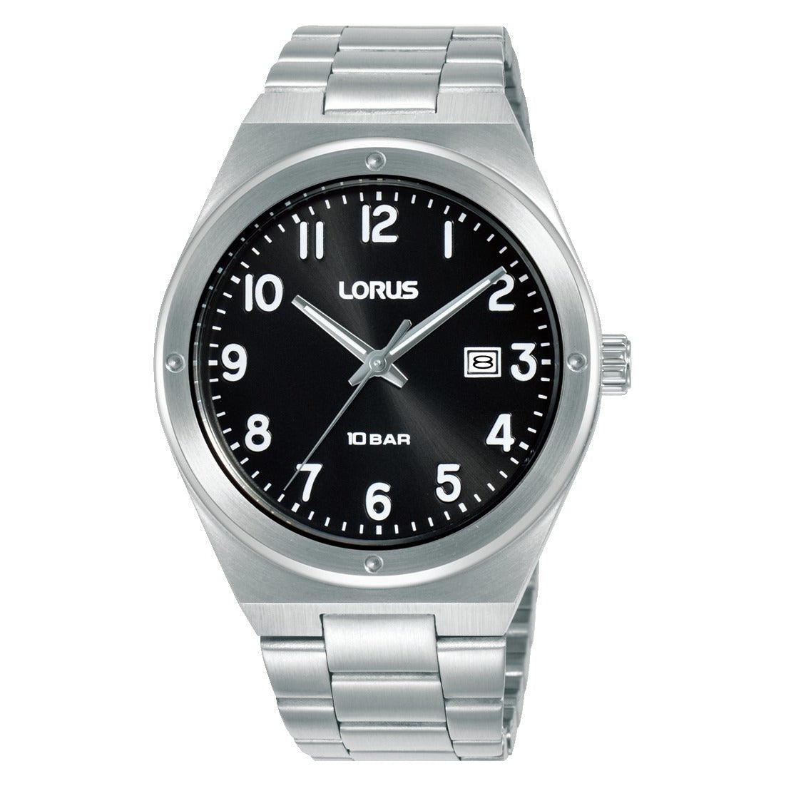 Lorus Mens Silver Stainless Steel Watch-RH963SX9