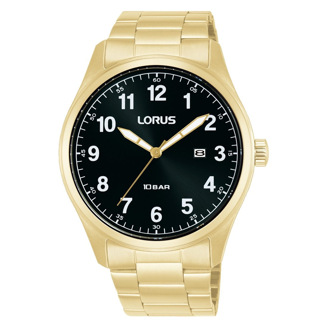Lorus Mens Gold Stainless Steel Watch-RH976SX9