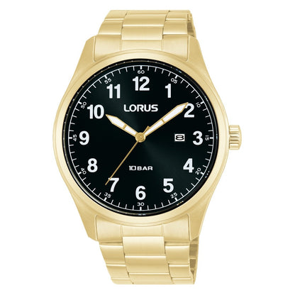 Lorus Mens Gold Stainless Steel Watch-RH976SX9
