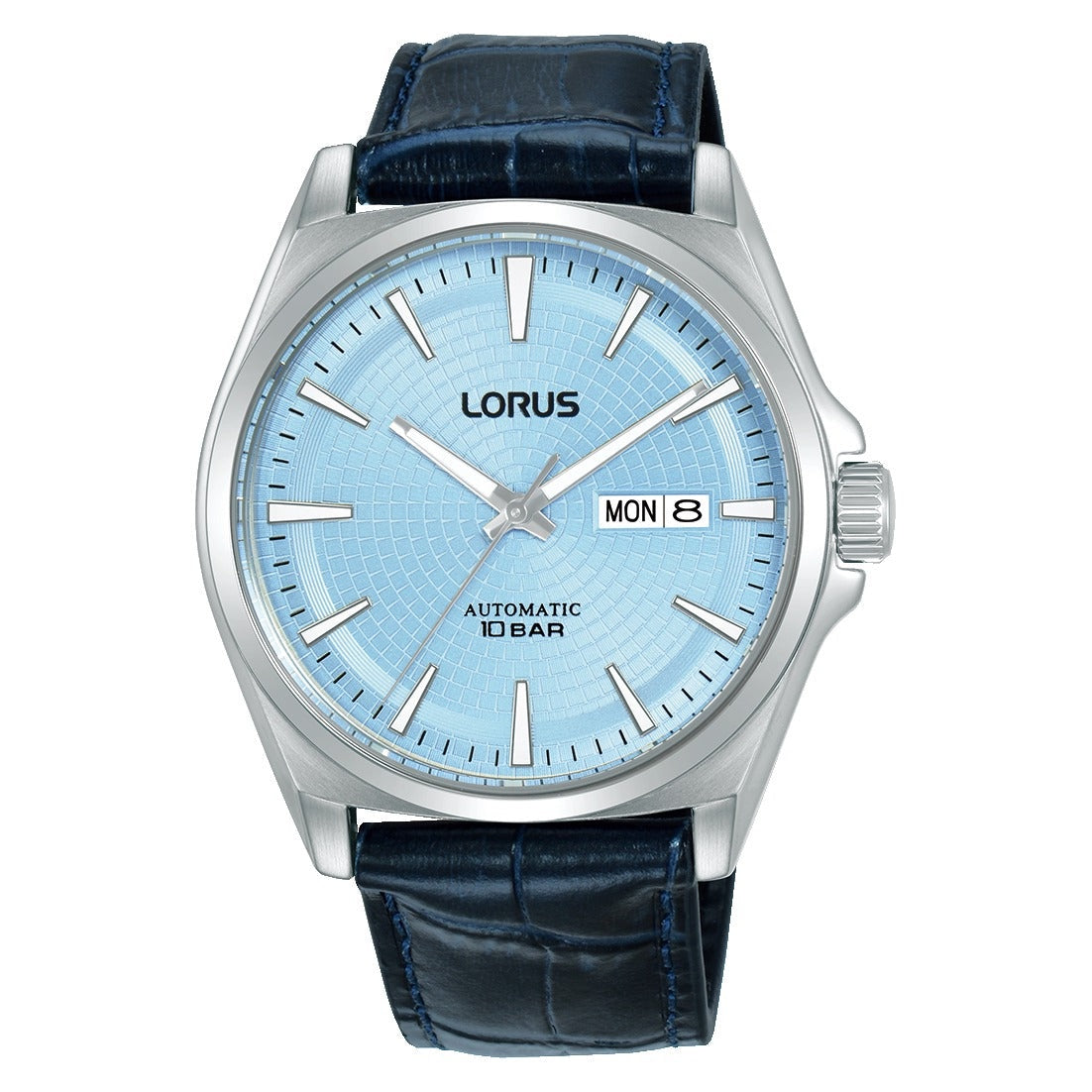 Lorus Mens Black Leather Watch-RL417CX9