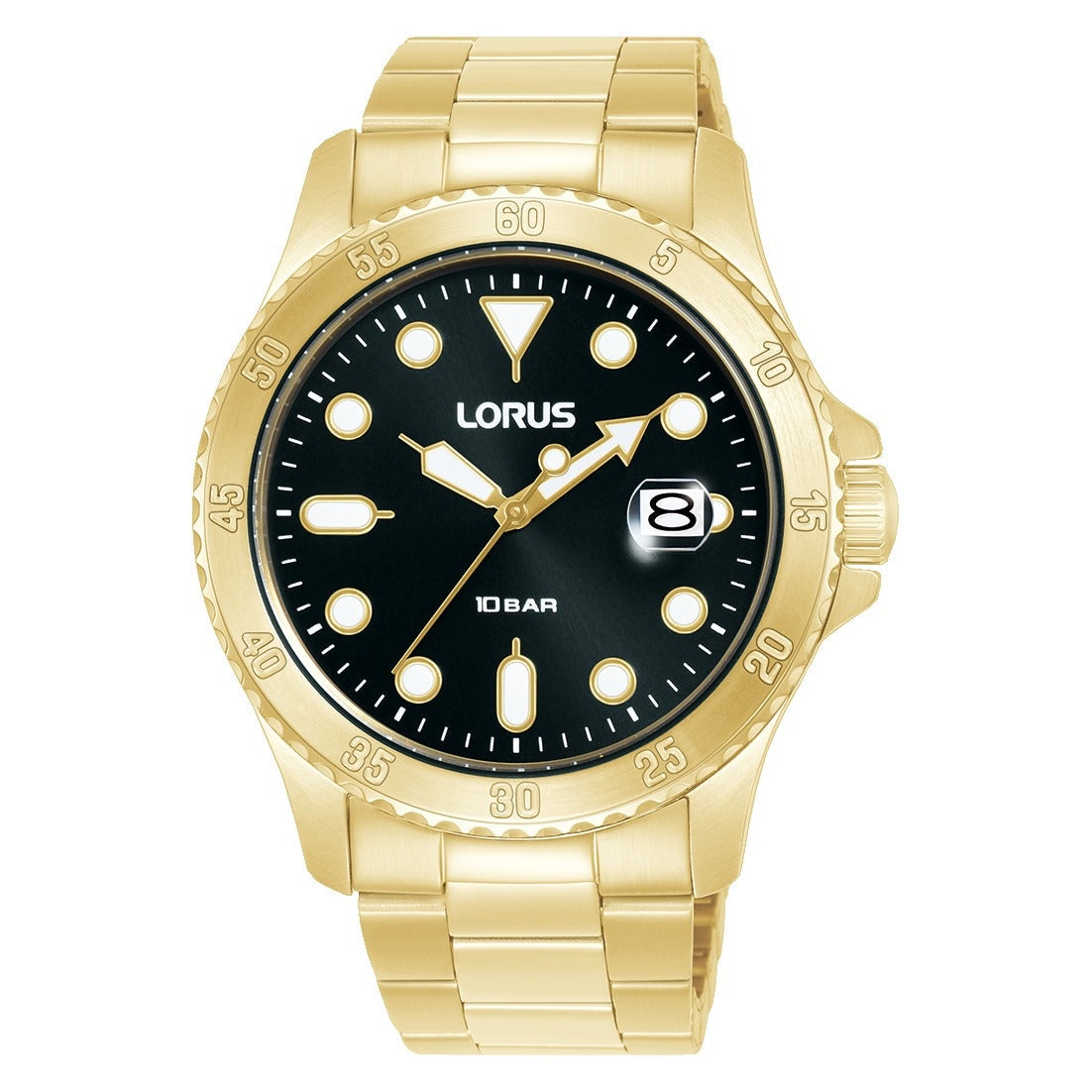 Lorus Mens Gold Stainless Steel Watch-RS972DX9