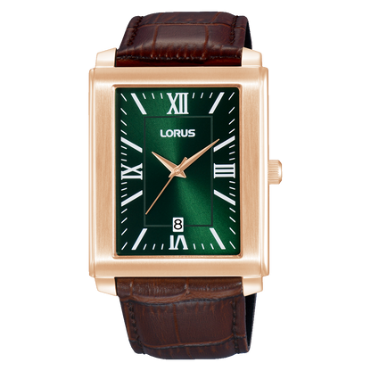 Lorus - Men Brown Leather Strap Watch - RS990DX9