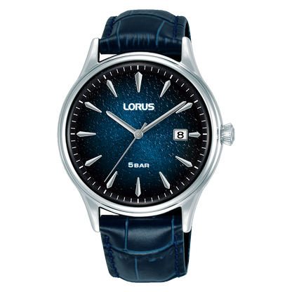 Lorus - Men Blue Leather Strap Watch - RS995DX9