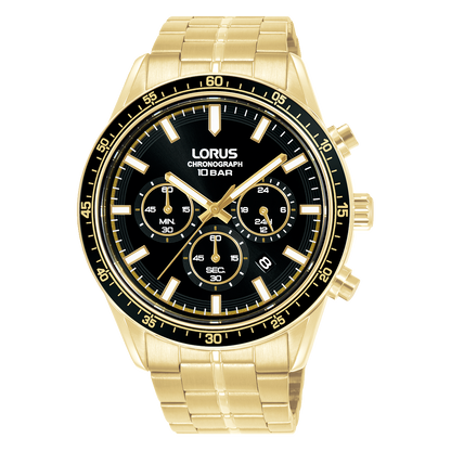 Lorus - Men Gold Stainless Steel Strap Watch - RT350LX9
