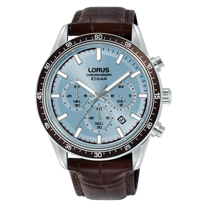 Lorus - Men Brown Leather Strap Watch - RT351LX9