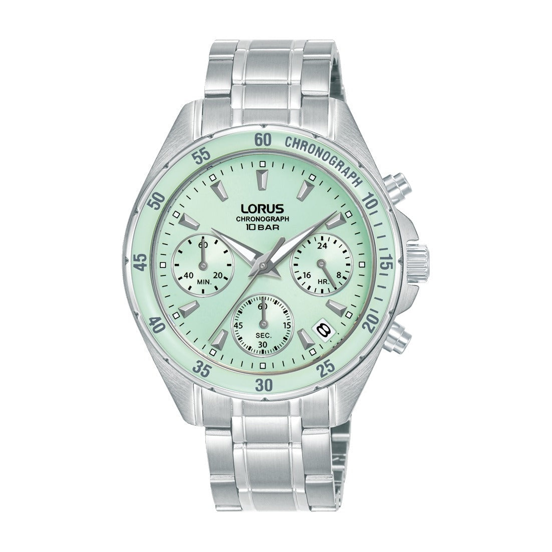 Lorus Womens Chronograph Silver Stainless Steel Watch-RT353LX9