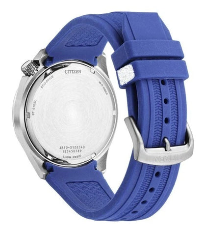 Citizen Eco-Drive Mens Blue Rubber Watch-AW1719-18L