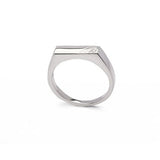 Broadway Jewellers-925 Sterling Silver- Gents CZ Signet Ring 12