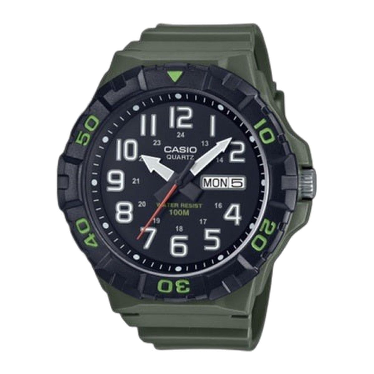 Casio MRW-210H-3AVDF-Oversized 52mm Forest Green Watch-100M Water Resistant