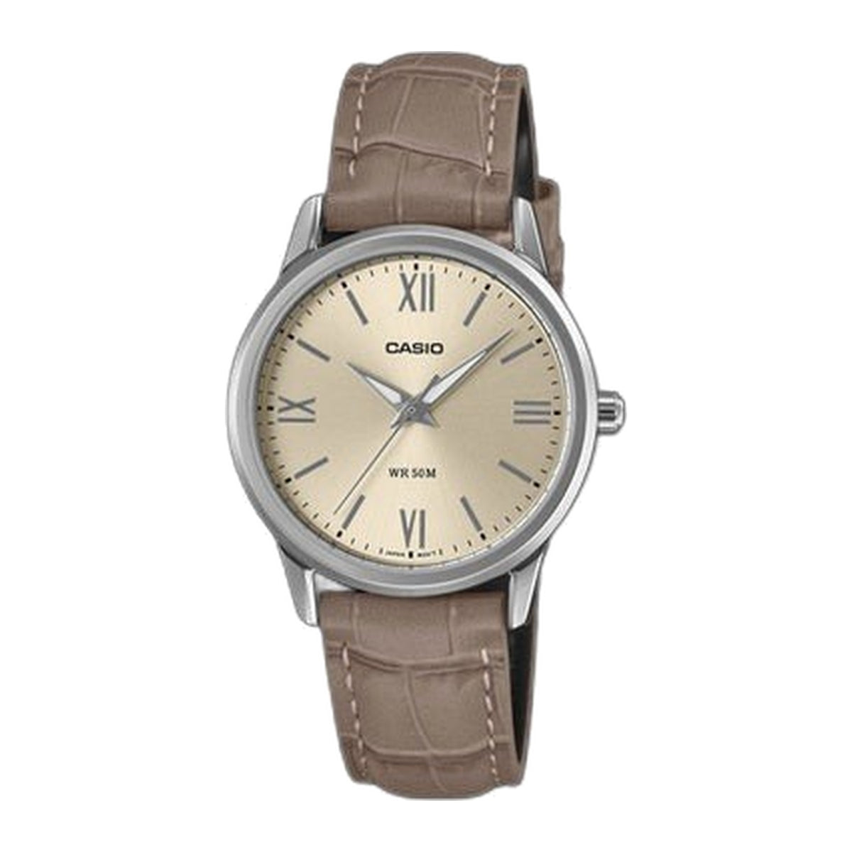 Casio Enticer LTP-1303LL-7AVDF -Silver Dial - Genuine Leather Band -50M WR