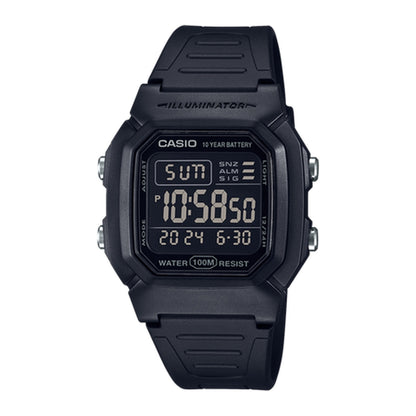 Casio W-800H-1BVDF-10-Year Battery-100M WR-Date Display-Digital Black Watch