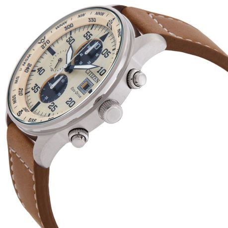Citizen Brown Leather Men Watch-CA0880-15X