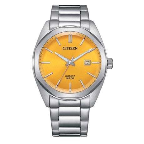 Citizen - Men's Quartz Dress Watch - Yellow Dial, Stainless Steel Bi5110-54z
