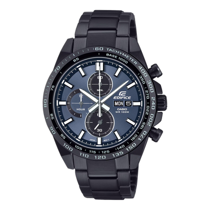 Casio Edifice Premium Chronograph - Black Ion-Plated - Blue Dial Watch