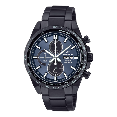 Casio Edifice Premium Chronograph - Black Ion-Plated - Blue Dial Watch